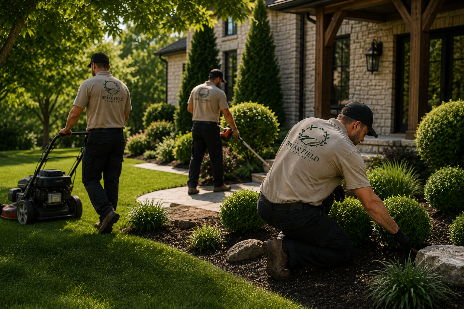 The Briar Field Company team providing professional property care at a Northeast Ohio home